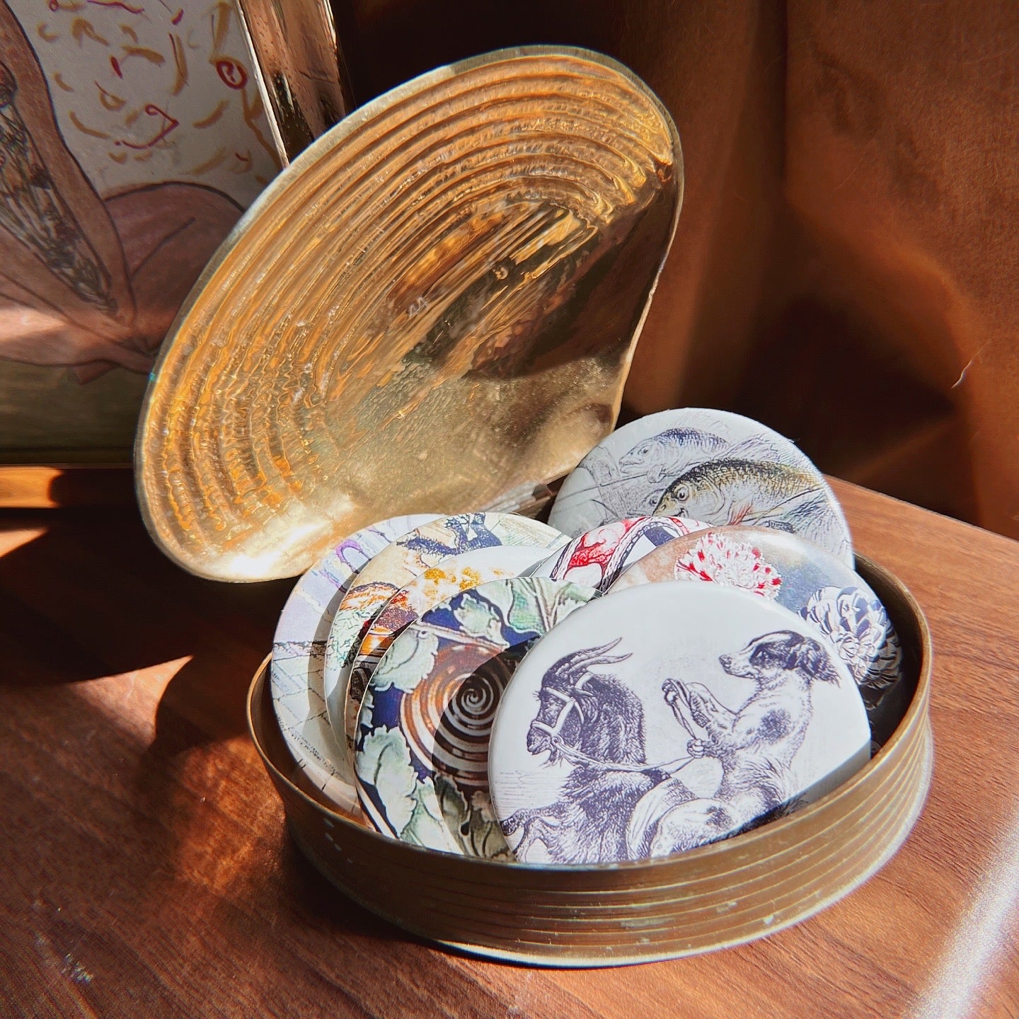 Mystery Vintage Illustration Button