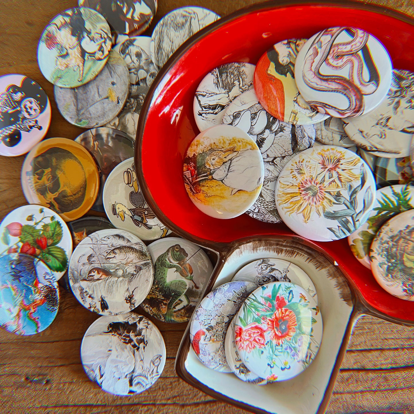 Mystery Vintage Illustration Button