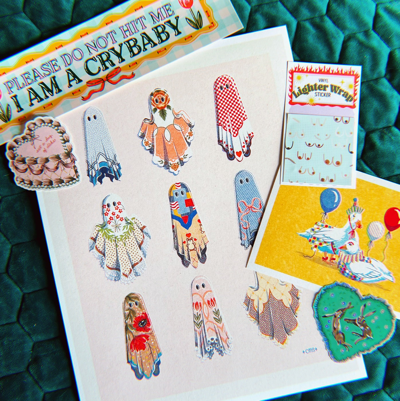 Cozy Ghosts Art Print - Multiple Size Options