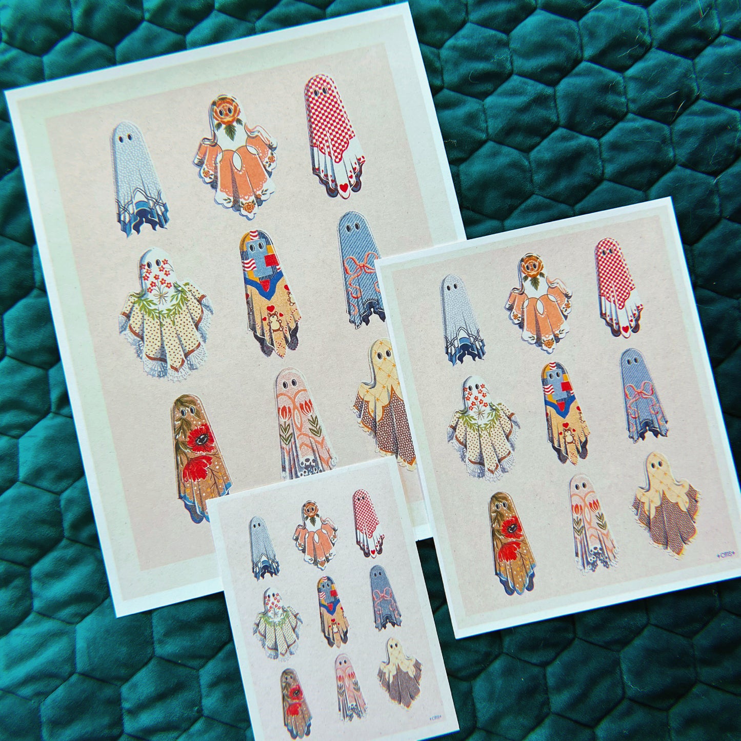 Cozy Ghosts Art Print - Multiple Size Options