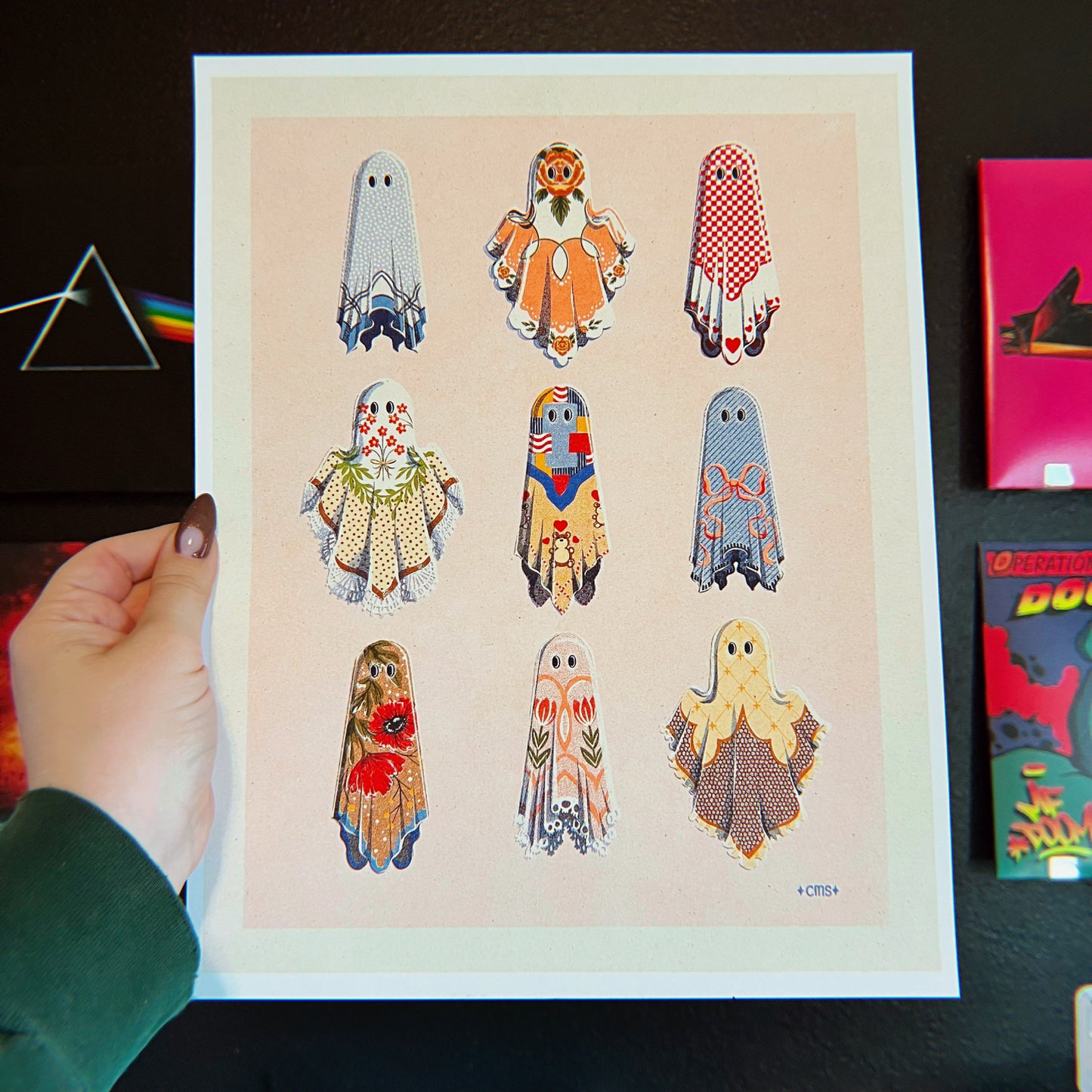 Cozy Ghosts Art Print - Multiple Size Options