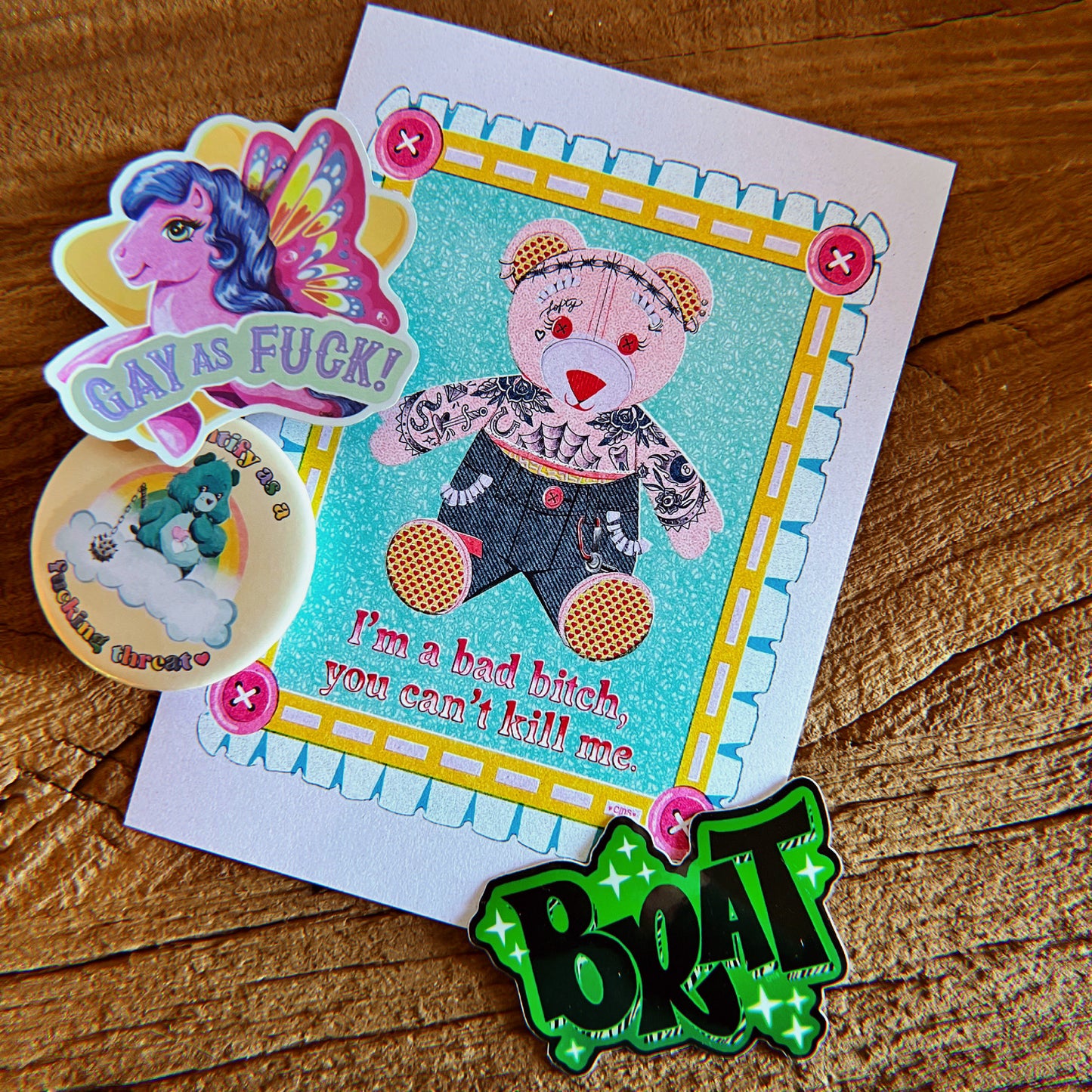 Unkillable Doodlebear Art Print - Multiple Size Options