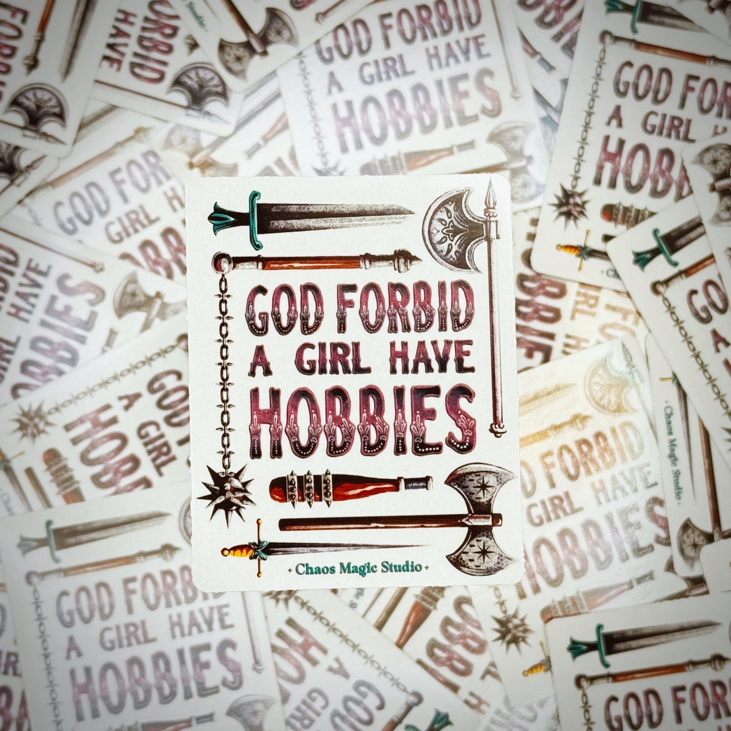 Girl Hobbies - Glossy Vinyl Sticker