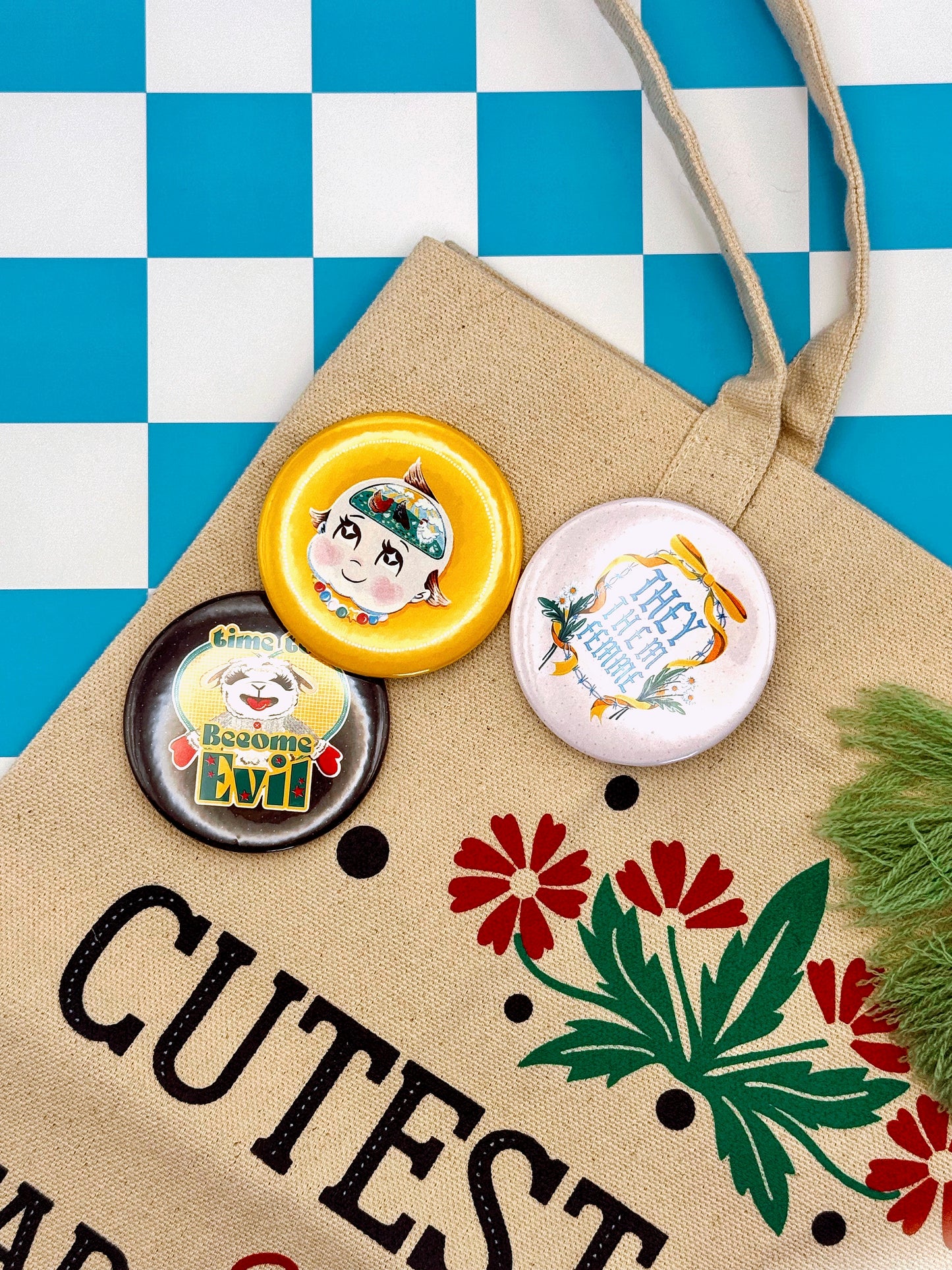 They Them Femme Button Badge - Multiple Styles Available