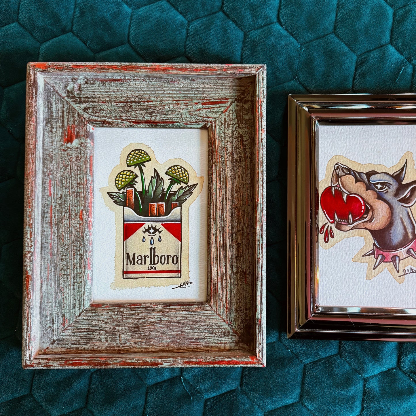 They Don't Count When Your Heart Is Broken - Framed Ink Painting