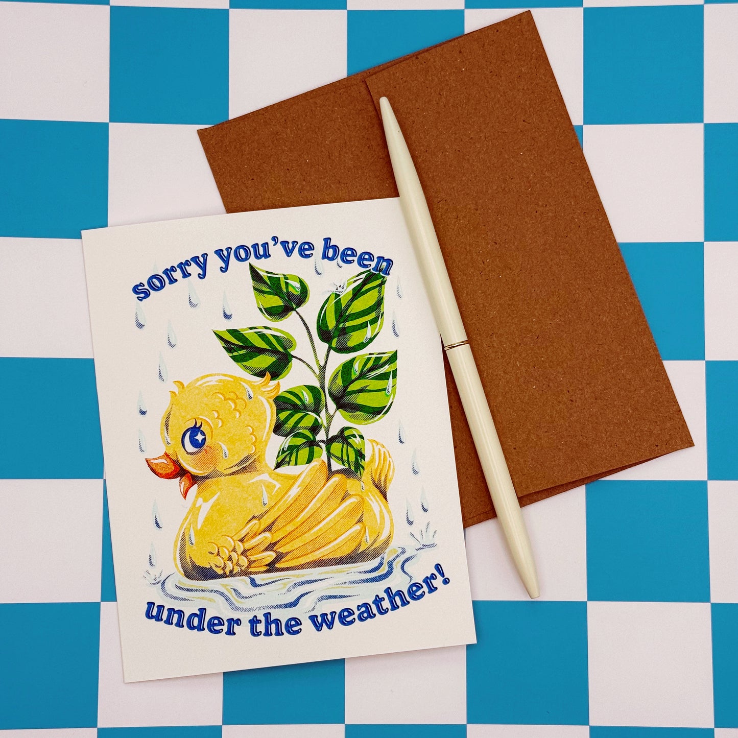 Under The Weather - A2 Greeting Card
