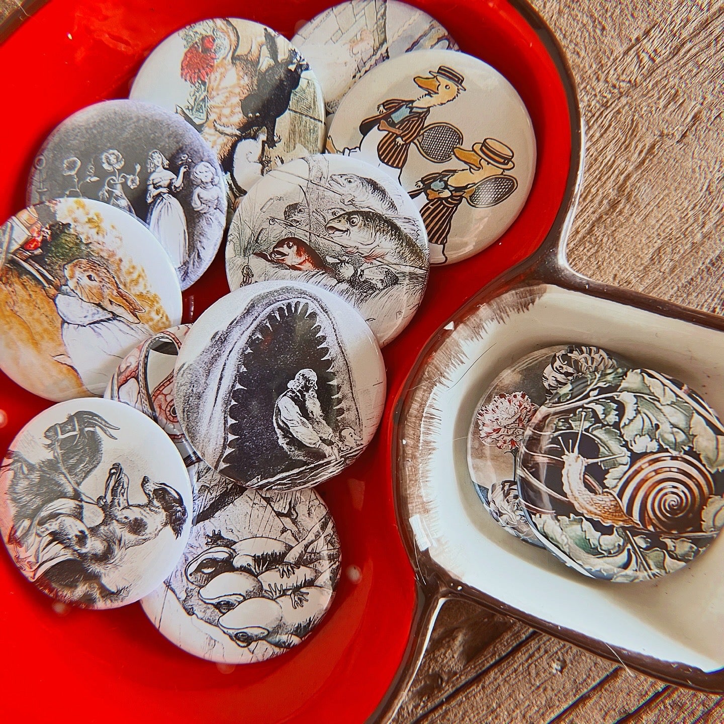Mystery Vintage Illustration Button