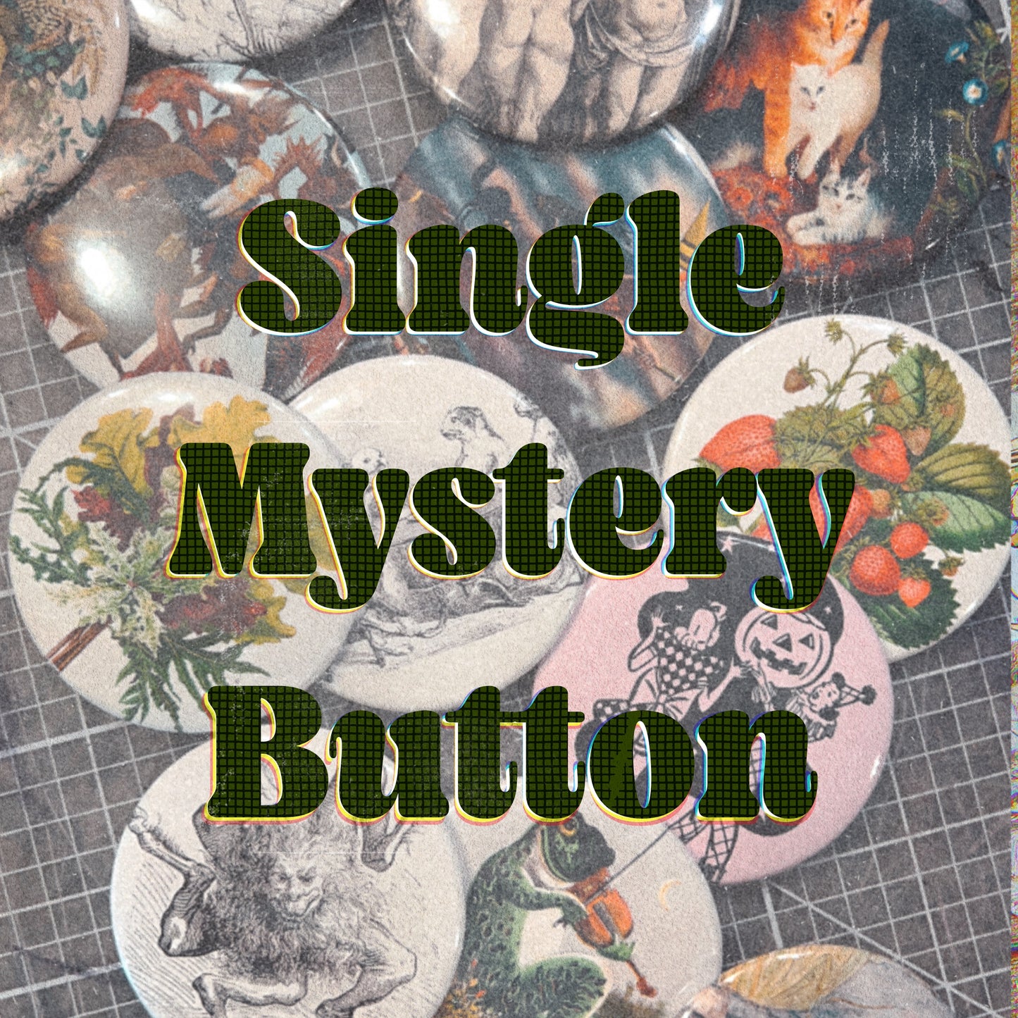 Mystery Vintage Illustration Button