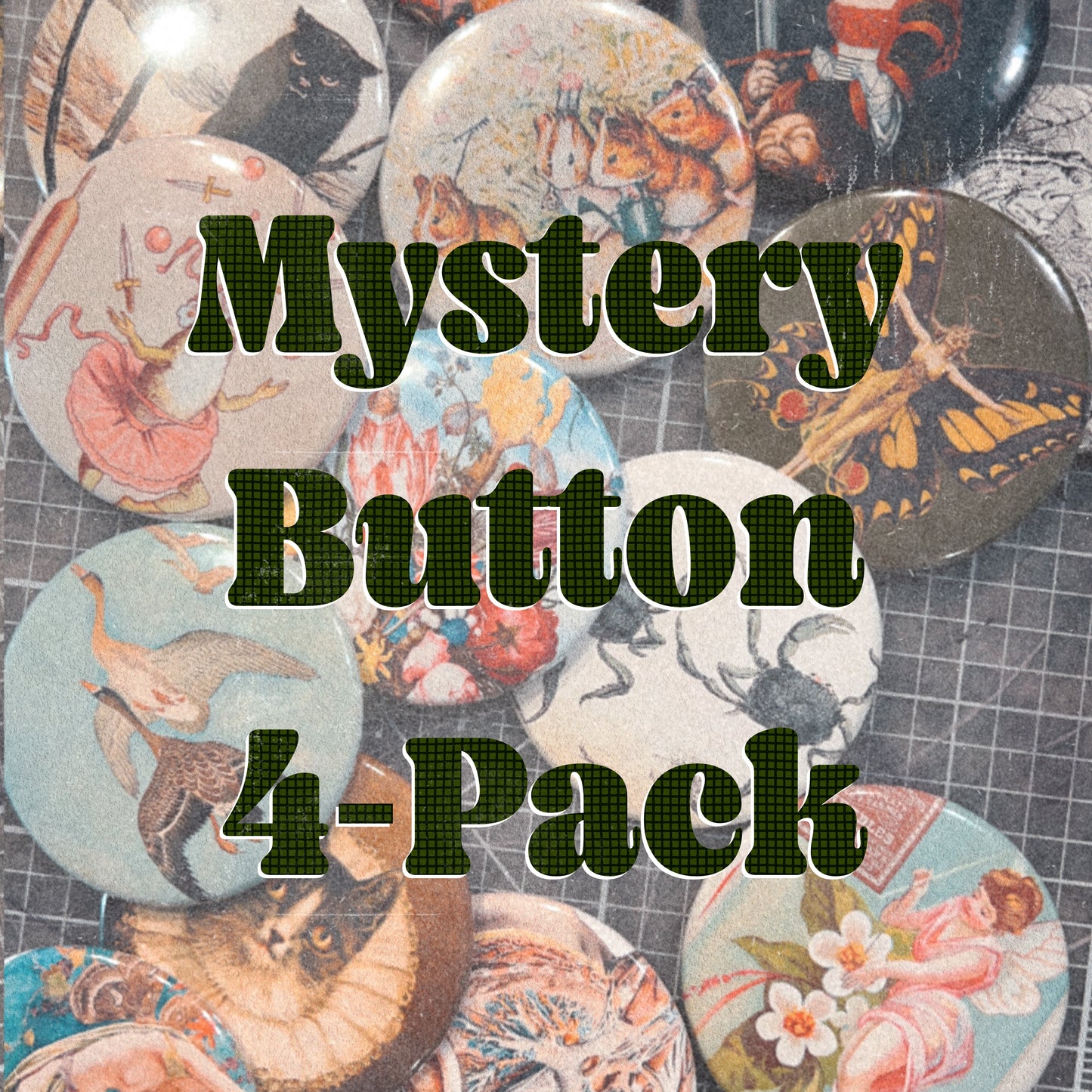 Mystery Vintage Illustration Button
