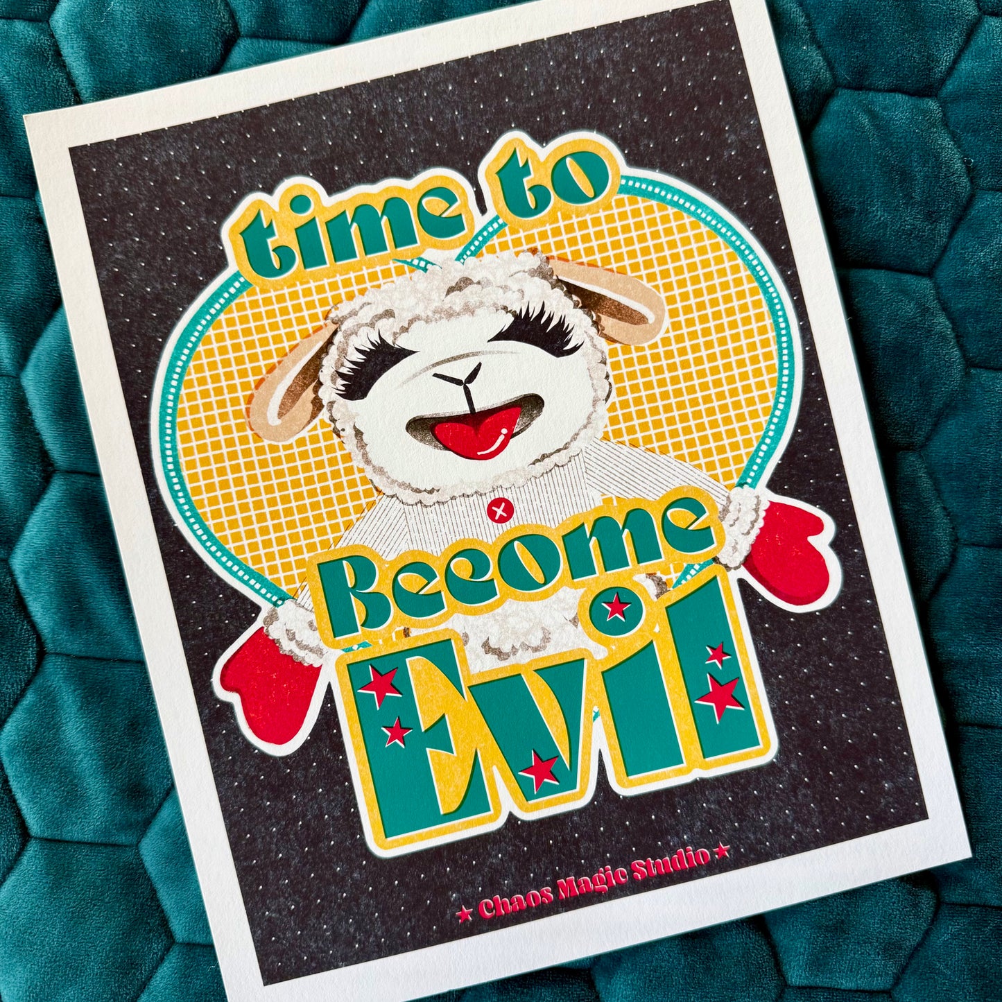 Evil Lamb Chop Art Print - Multiple Sizes Available