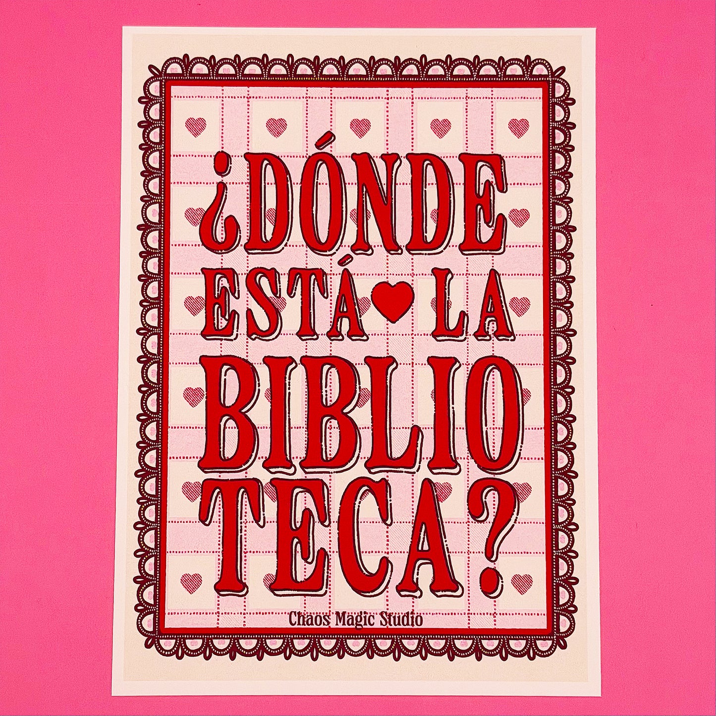 Donde Esta La Biblioteca? - Mini Art Print