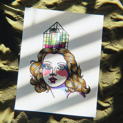 Greenhouse Girl - 8x10 Art Print