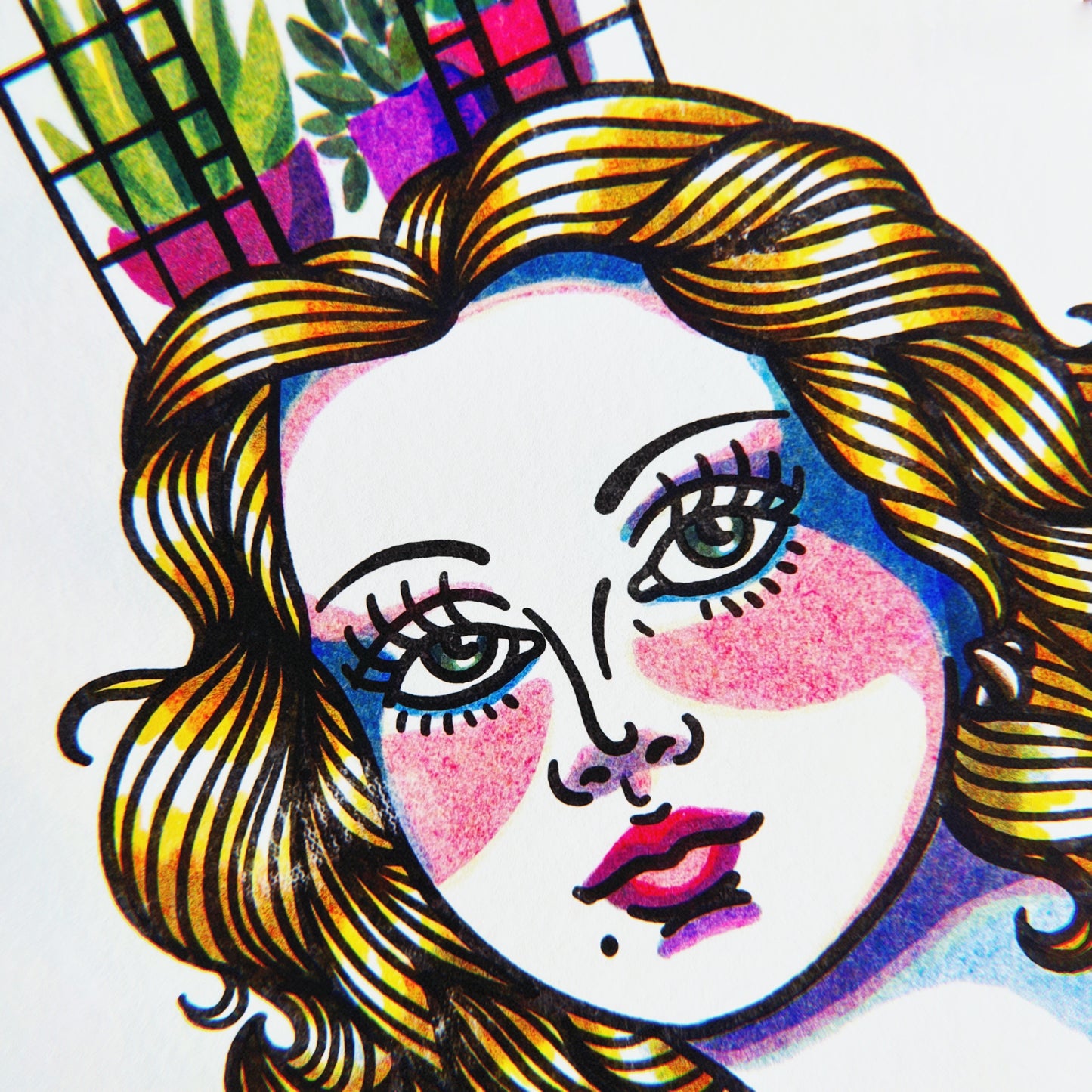 Greenhouse Girl - 8x10 Art Print