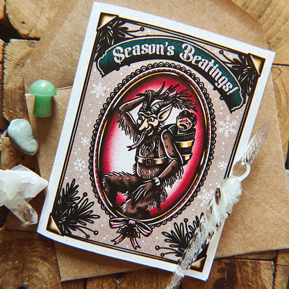 Christmas Cryptids A2 Folded Greeting Card