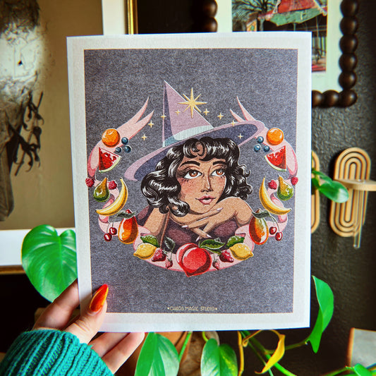 Fruity Witch Art Print - Multiple Size Options