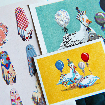 Clown Ducks Art Print - Multiple Size and Style Options