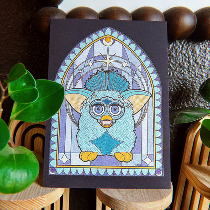 Celestial Furby Stained Glass Art Print - Multiple Style and Size Options