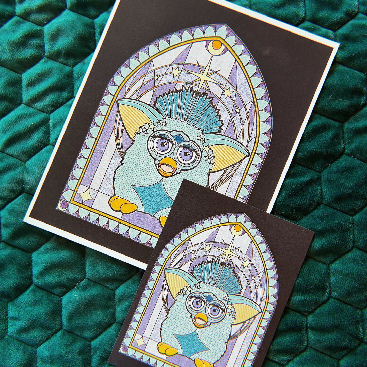 Celestial Furby Stained Glass Art Print - Multiple Style and Size Options