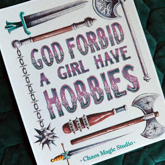 Girl Hobbies Art Print - Multiple Size Options