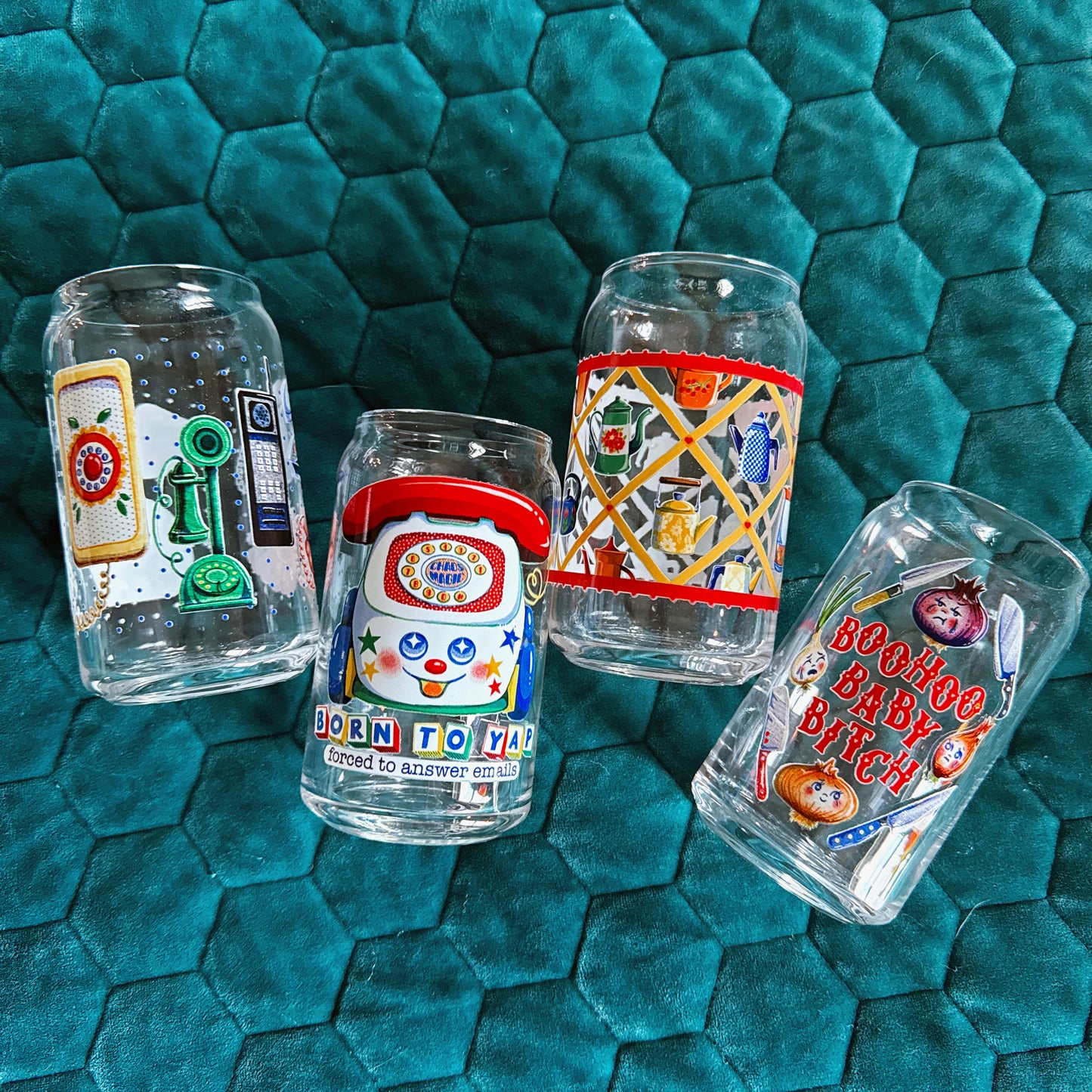 Vintage Phones Glass Tumbler