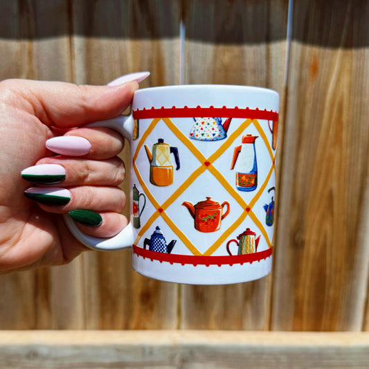 Vintage Kettle Ceramic Mug