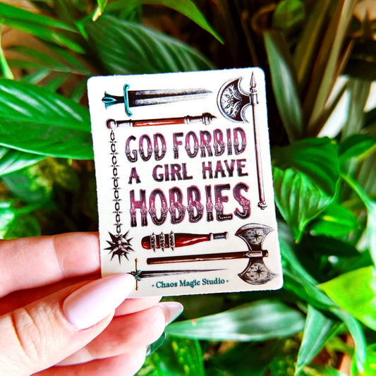 Girl Hobbies - Glossy Vinyl Sticker