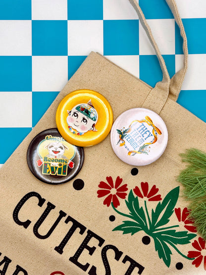 They Them Femme Button Badge - Multiple Styles Available