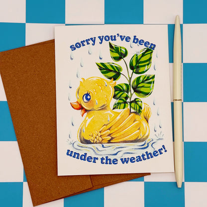 Under The Weather - A2 Greeting Card