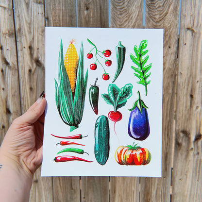 Summer Veg Print - Multiple Sizes