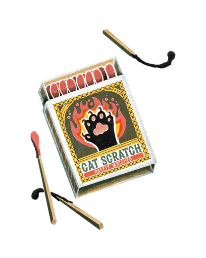 Cat Scratch Safety Matches Mini Print