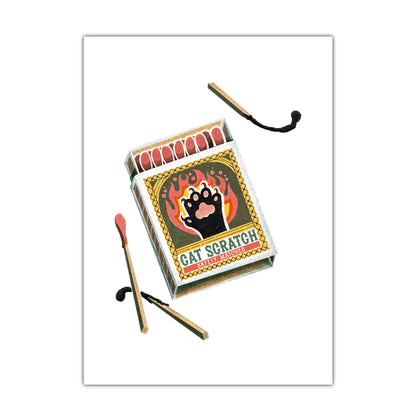 Cat Scratch Safety Matches Mini Print