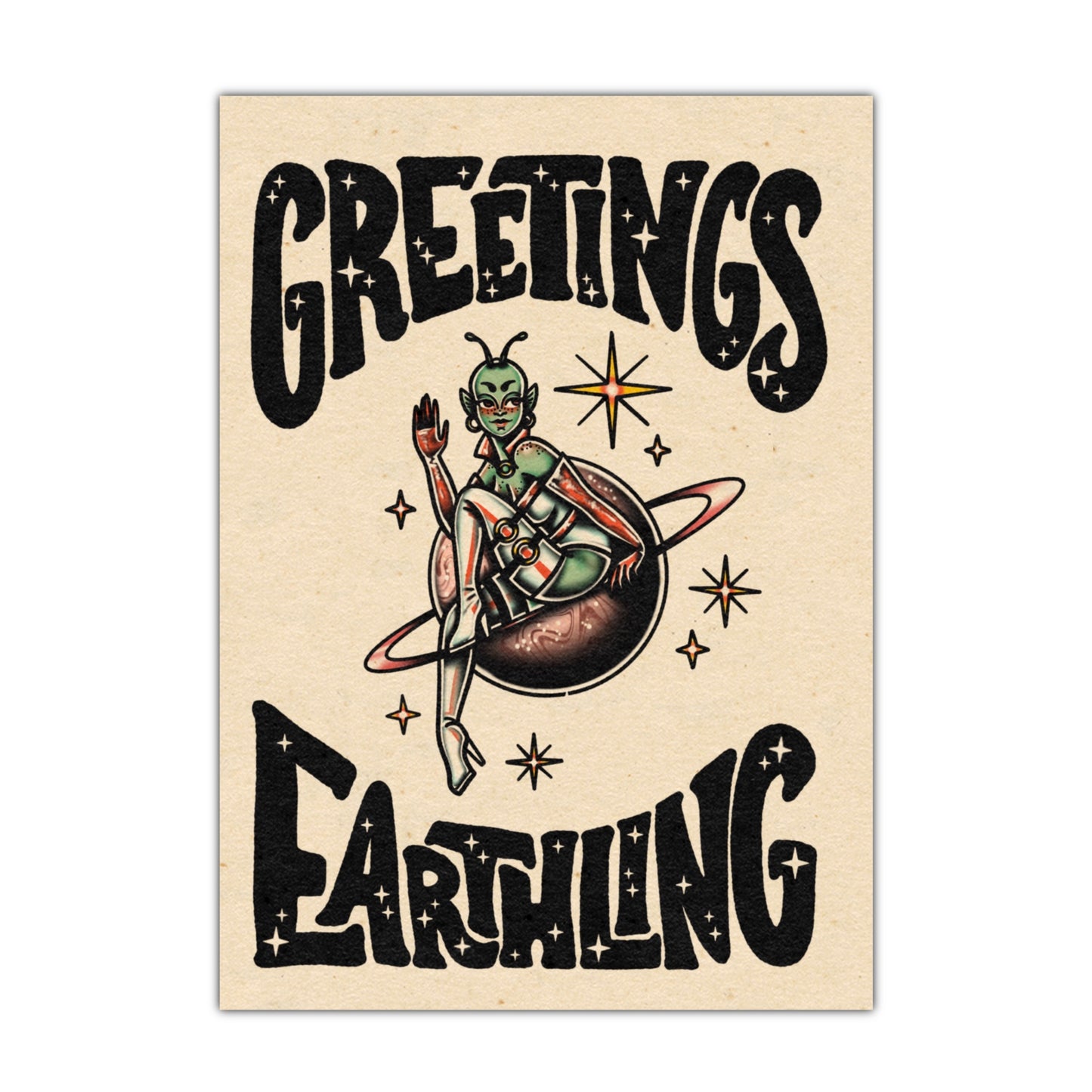 Alien Babe Greeting Cards