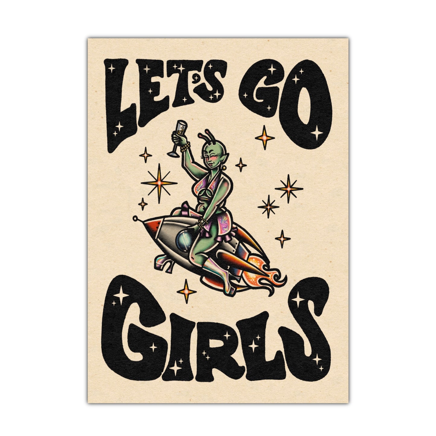 Alien Babe Greeting Cards