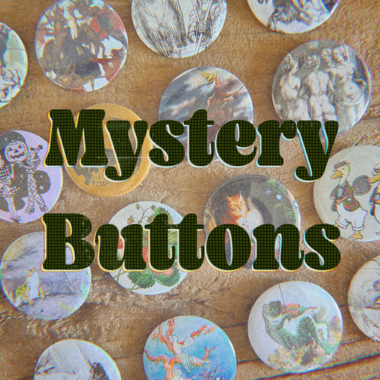 Mystery Vintage Illustration Button