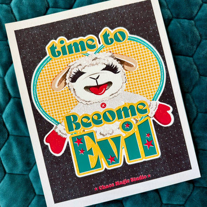 Evil Lamb Chop Art Print - Multiple Sizes Available