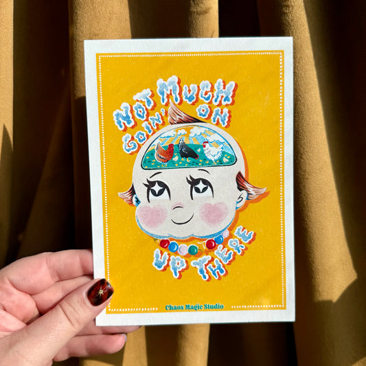 Head Full of Chickens Art Print - Multiple Sizes Available