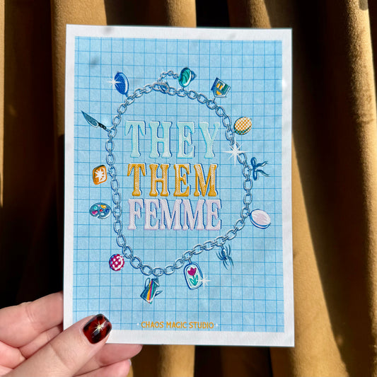 They Them Femme Art Print - Multiple Sizes and Styles Available