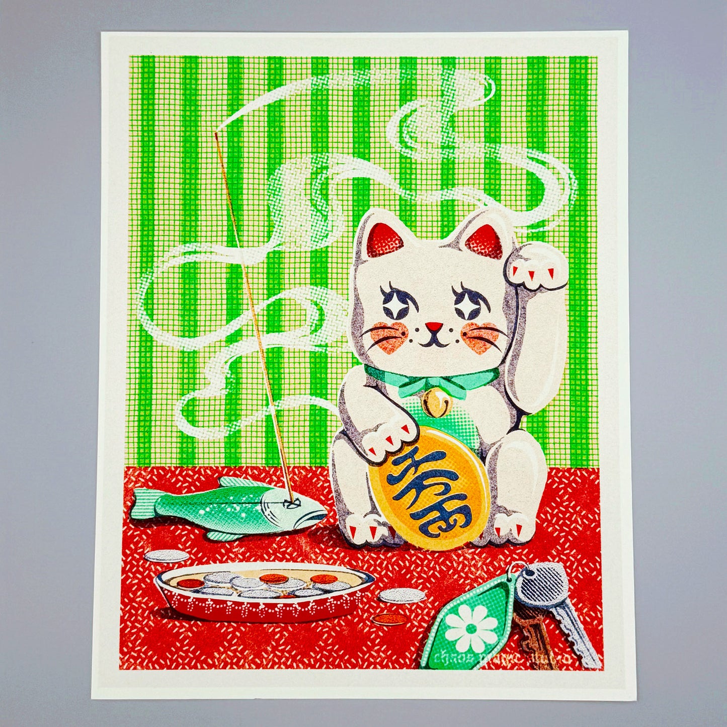 Lucky Cat Art Print - Multiple Sizes