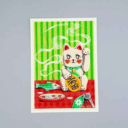 Lucky Cat Art Print - Multiple Sizes
