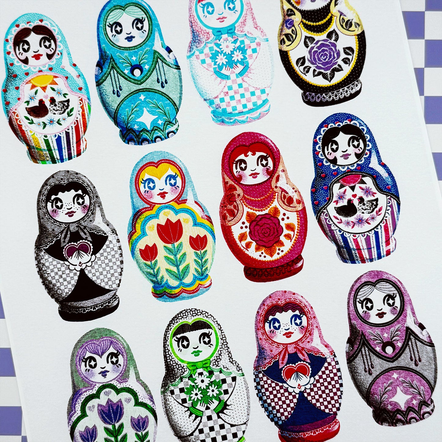 Pride Flag Nesting Dolls 11x14 Art Print