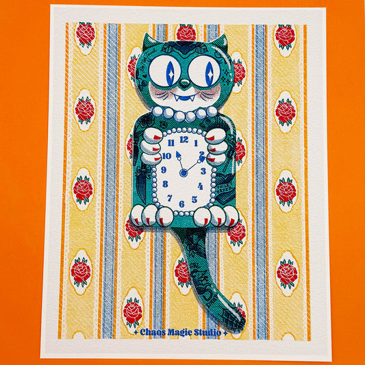 Kit Cat Clock - 8x10 Art print