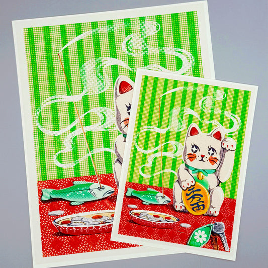 Lucky Cat Art Print - Multiple Sizes