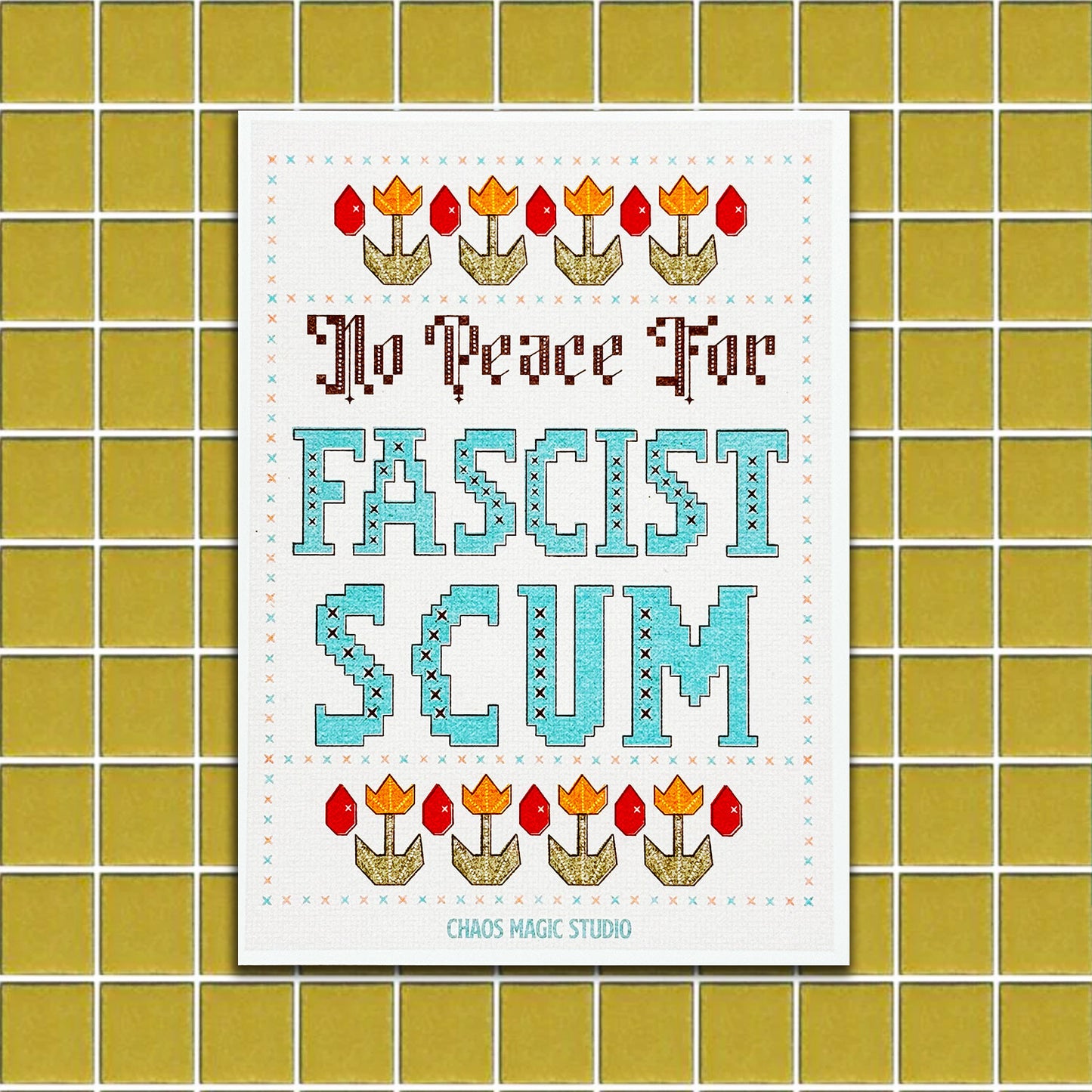 No Peace for Fascist Scum Mini Print